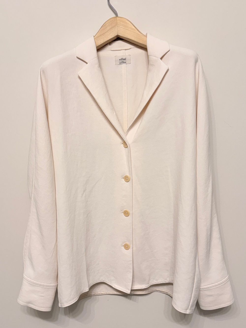 Aritzia Wilfred birch crepette freedom top sz xxs preloved